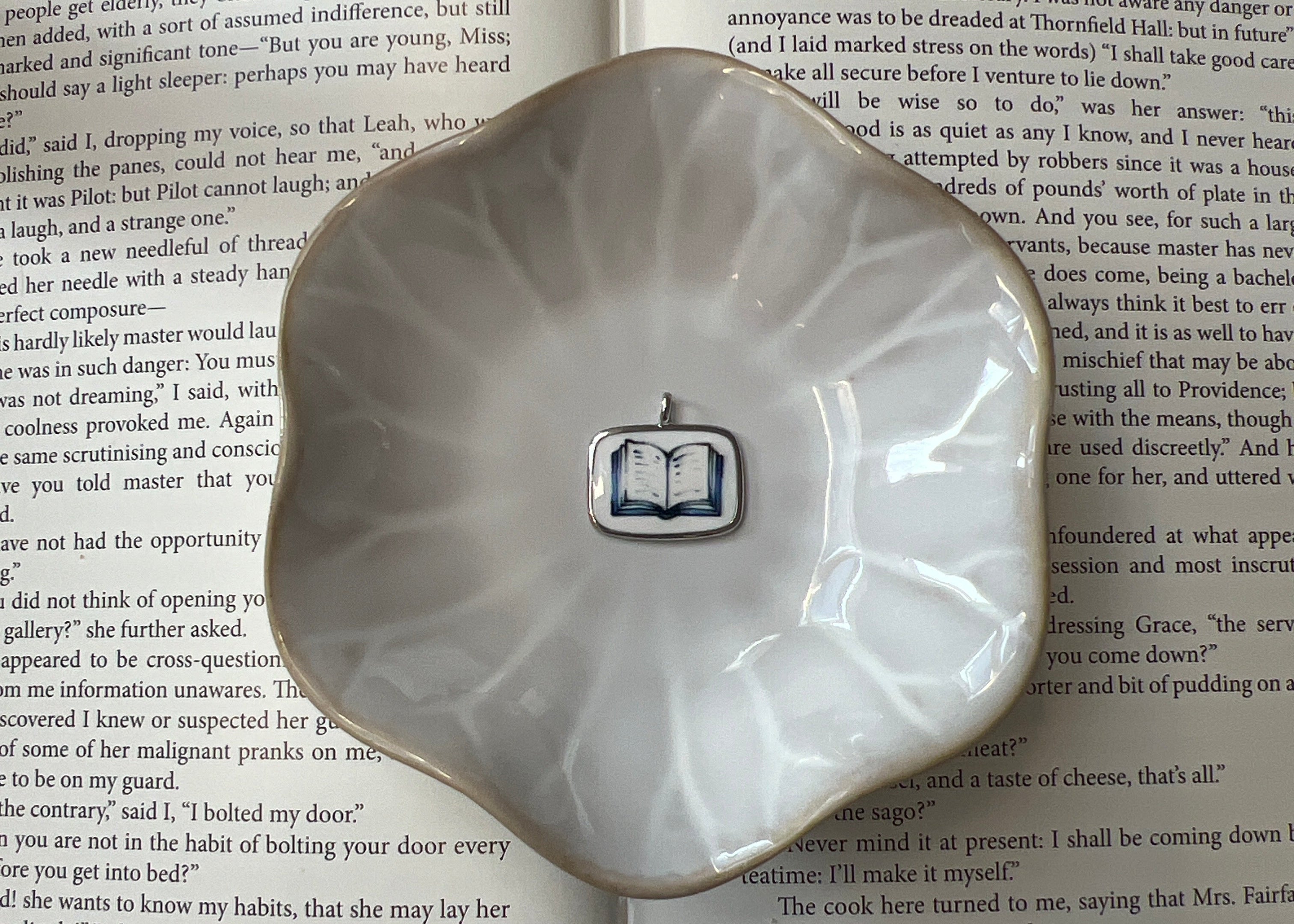 Open book charm