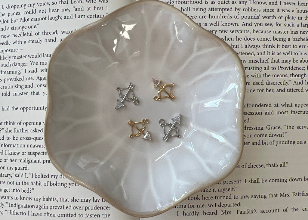 Cupid Heart Arrow Charm Crystal Pendant