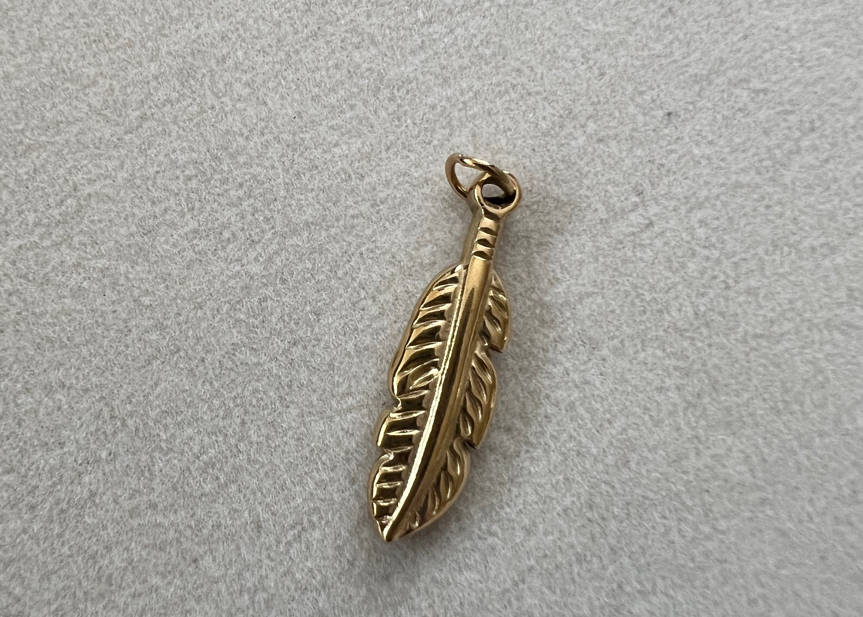 Golden Feather Charm