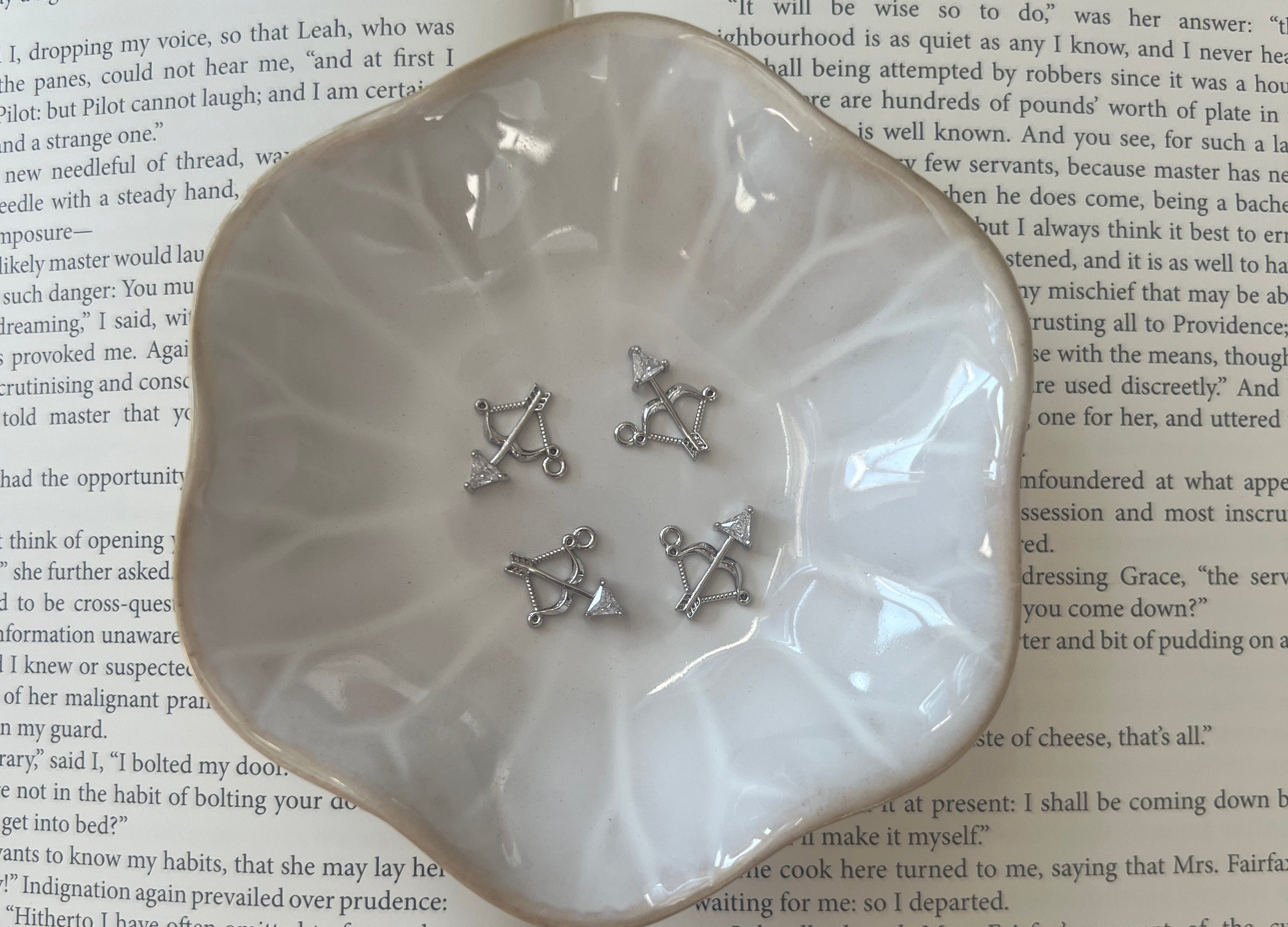 Cupid Heart Arrow Charm Crystal Pendant