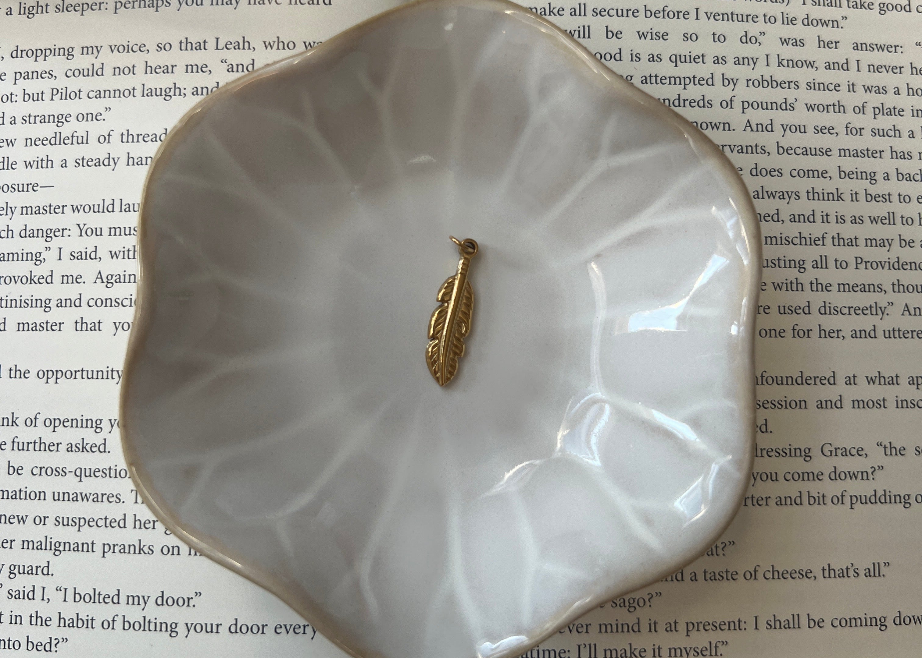 Golden Feather Charm