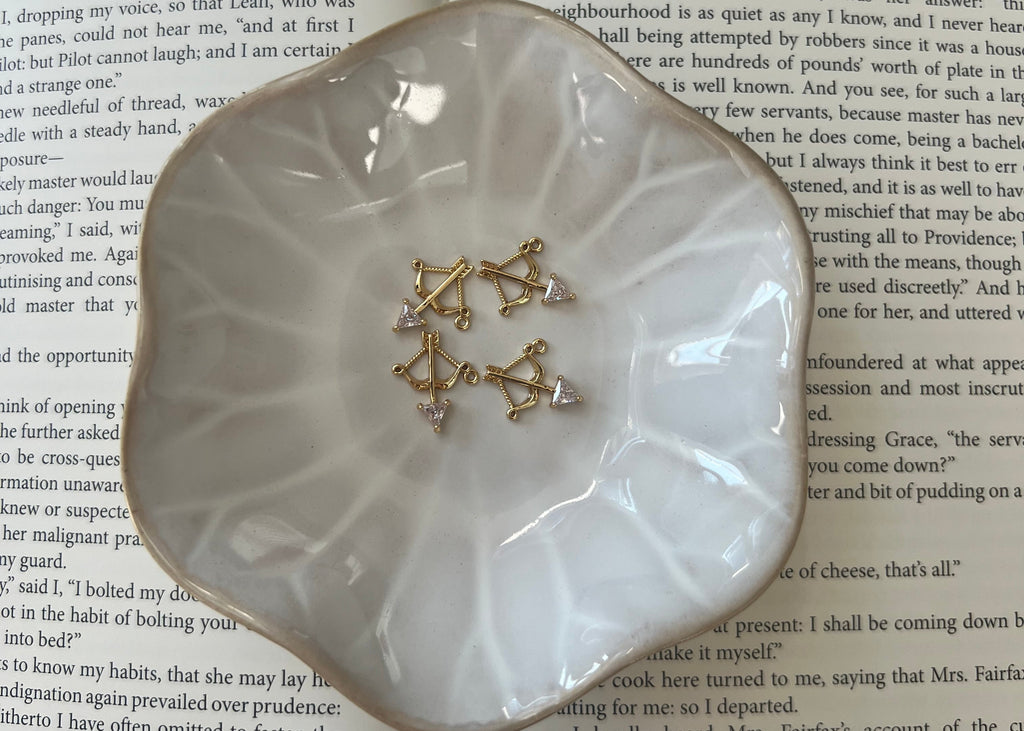 Cupid Heart Arrow Charm Crystal Pendant